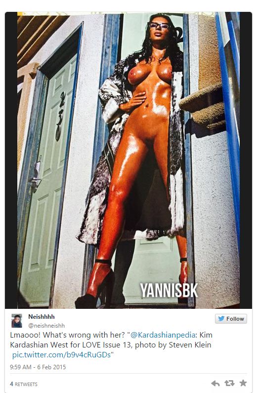 Kim Kardashian nude love magazine