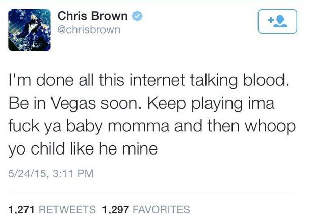 Chris brown threat