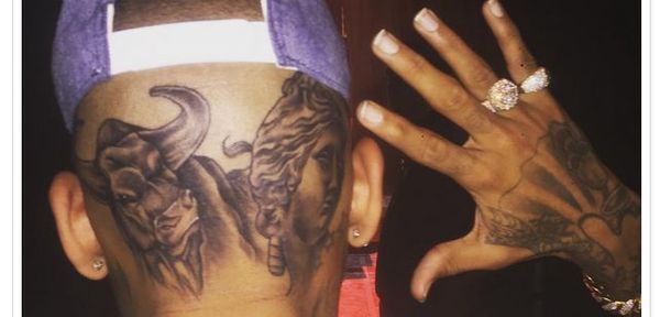 Chris Brown's Head Tattoo Gets More Elaborate