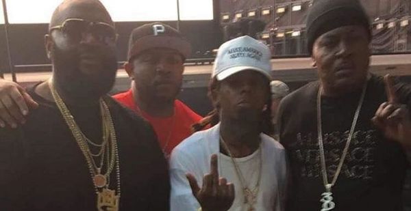 Lil Wayne Poses For A Picture With Rick Ross & Trick Daddy