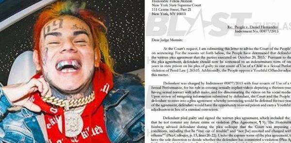 Manhattan DA Is Looking To Lock Tekashi 6ix9ine Up For Years