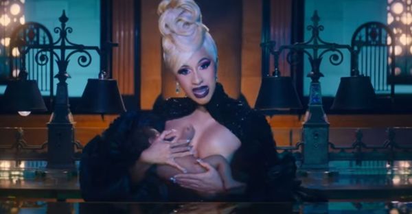 Cardi B Gets Naked And Breast Feeds Kulture For "Money" Video