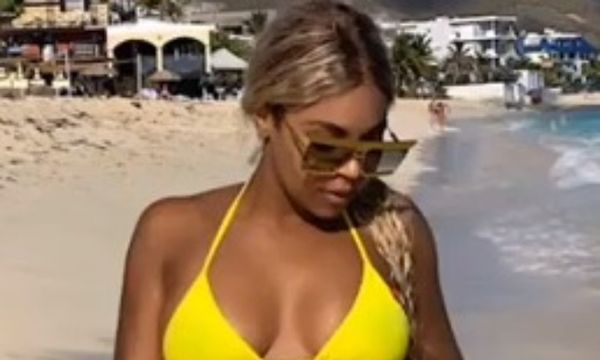 Ashanti Stuns In Tiny Yellow Swimsuit