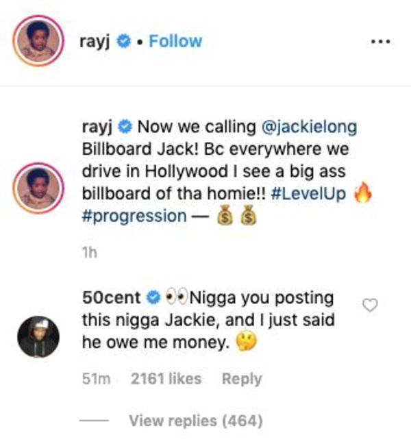 50 Cent Attacks Jackie Long & Ray J On Social Media For An Unpaid Debt ...