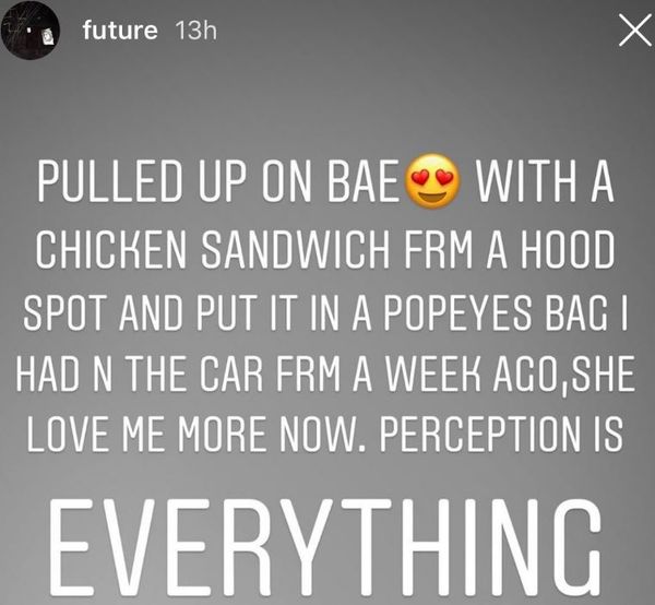 Future Says He Has Five Wives & Shows His Love With Fake Popeyes Chick ...