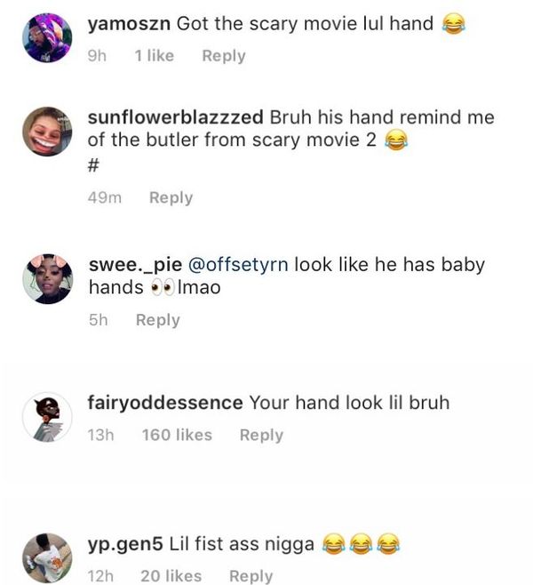 Everyone Is Going Off On The Size Of Offset's Hand