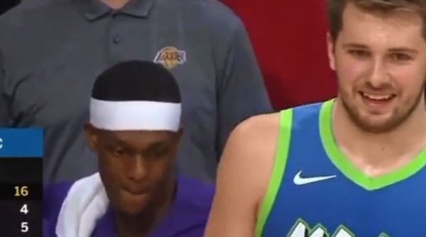 Rajon Rondo Caught Lustfully Staring At Luka Doncic