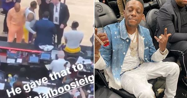 Watch Boosie Badazz Get Signed Jerseys From Lebron James & Anthony Davis After Game