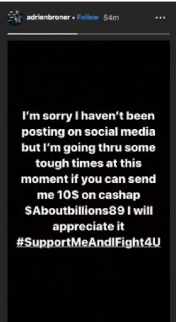 Adrien Broner is Now Begging For Money On Social Media