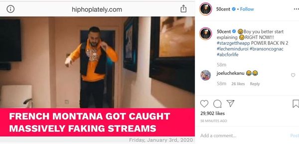 50 Cent Reacts To French Montana Faking Streams