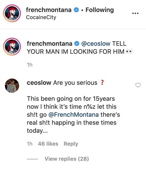 French Montana Challenges Jim Jones On Instagram