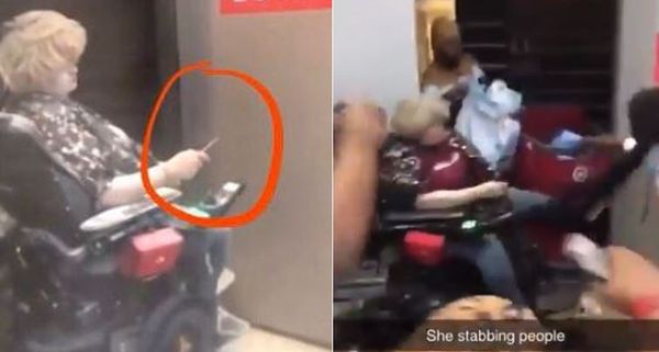 Young White Woman In Wheelchair Sprayed With Fire Extinguisher After Stabbing Looters
