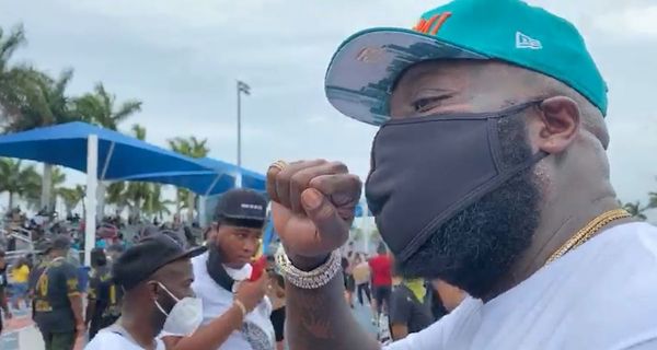 Rick Ross Spotted At George Floyd Protest In Miami