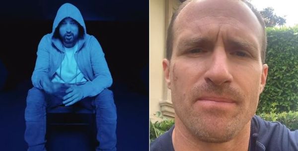 Eminem Goes After Drew Brees, Non Mask Wearers & The Cops On Kid Cudi Collab